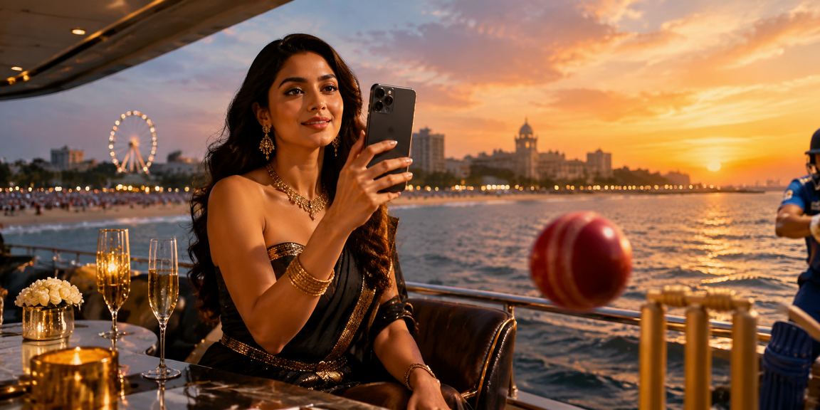 Crowds enjoy cricket and live casino in Chennai along Marina Beach